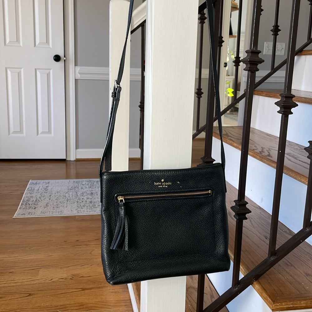 Black Leather Kate Spade Crossbody Bag